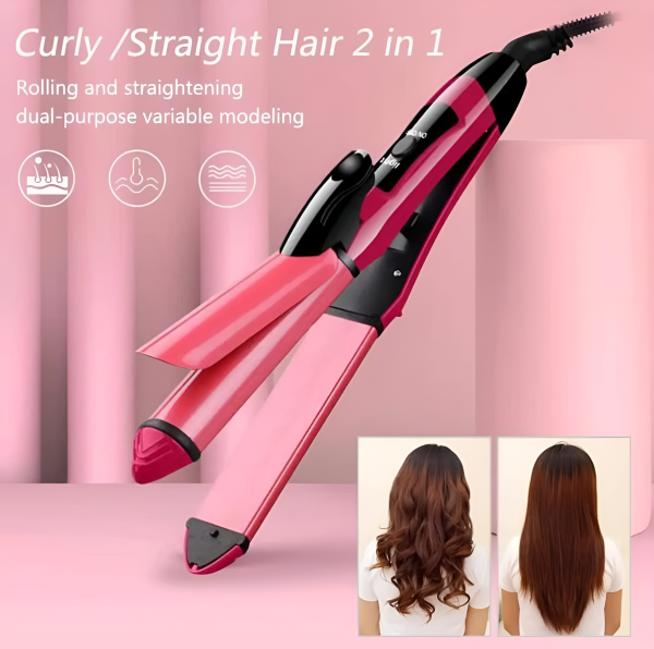 Nova 2-in-1 Hair Straightener & Curler – NH-2009 | Quick Heat Ceramic Styling Tool